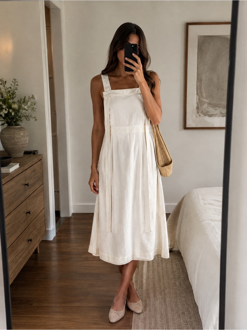 Rag & Bone Adrian Ivory Sleeveless Midi Dress Open Back Silk Blend Size S NWOT